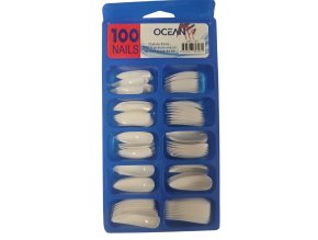 Sada bílé  nehtů   - špičaté  různé velikosti v jednom balení