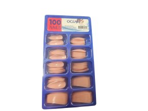 Sada tělově růžových nehtů  -  špičaté různé velikosti v jednom balení