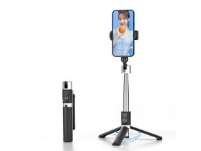 Bluetooth selfie tyč mini P70S Plus se stativem  Černá