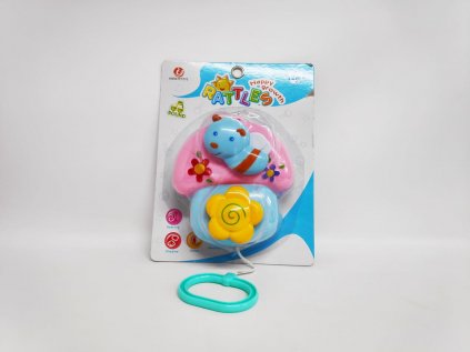 Hrací strojek natahovací domeček 12cm 2 barvy