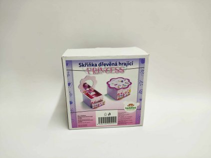 Skříňka Princess dřevěná šperkovnice hrající 14,5x8x14,5cm