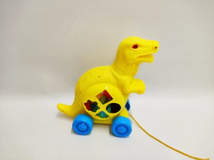 Vkládačka dinosaurus tahací plast 20x22cm v síťce