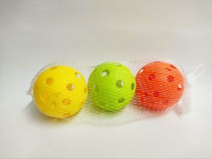 Míček floorbalový 7cm 3ks v síťce