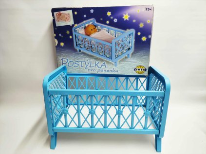 Plastová postýlka pro panenky 32x47x26cm v krabici 2barvy