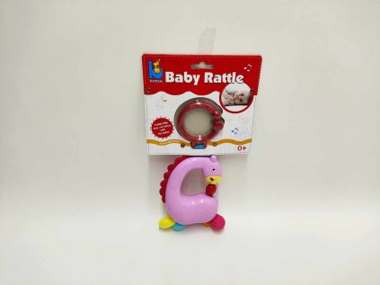 Chrastítko žirafa 19cm plast na kartě 0m+