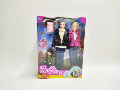 Panenka s panáčkem 30cm a dítěte  v krabici 24x33x6,5cm