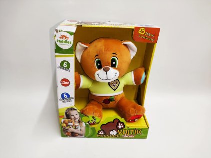Medvěd Vojtík pohádkový česky mluvící plyš 30cm na baterie 25x30cm v krabici 12m+