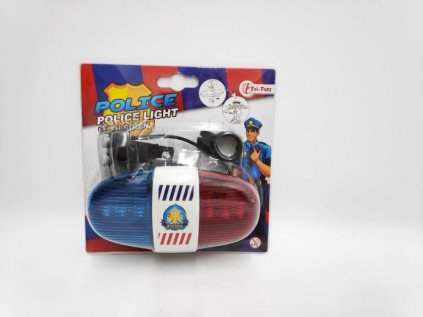 Policejní světlo 13 cm na kolo se světlem, zvukem na baterie