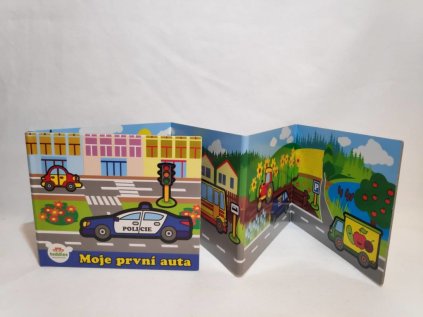 Knížka Leporelo Moje první auta 13,5x11x1,5cm