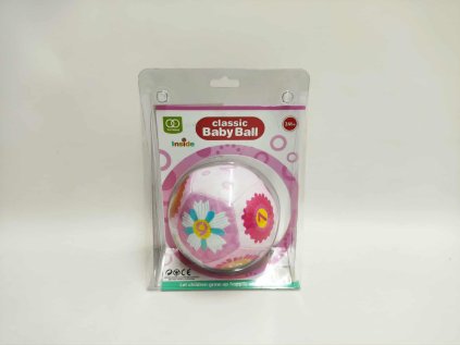 Chrastítko míček měkký 12cm růžový 3m+