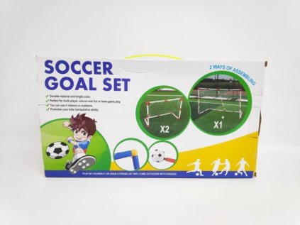 Branka fotbalová 2v1 + míč plast v krabici 43x24x16cm
