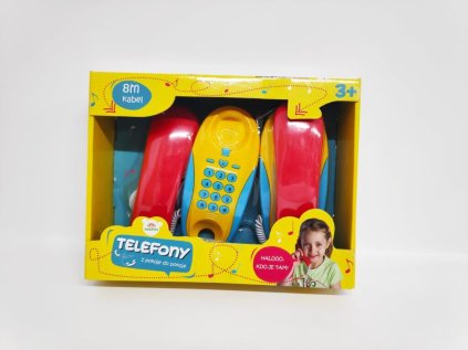 Telefony pokoj-pokoj 2ks vzdálenost 8m plast na baterie v krabici 29x28x7cm