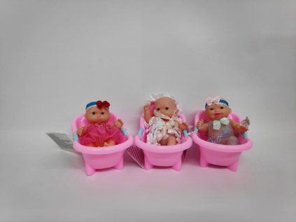 Miminko ve vaničce plast 13cm mix druhů