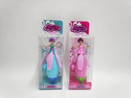 Vystřelovací víla panenka plast 17cm v krabičce 8x24x6cm