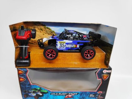 Auto RC buggy modré 28cm s dálkovým ovládáním na baterie v krabici 44x19x22cm
