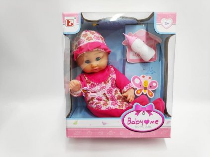 Miminko 30 cm mrkací se zvukem na baterie měkké tělo v krabici 28x32x15cm