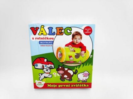 Válec s rolničkou nafukovací 42x23cm v krabici Moje první zvířátka 6m+