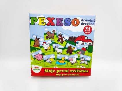 Pexeso Moje první zvířátka dřevěné 24 dílků 6x6cm - poš.obal
