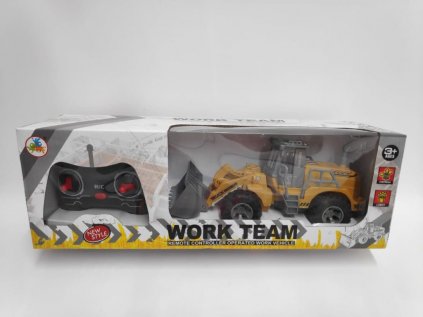 Auto Buldozér RC 22cm na dálkové ovládání 27MHz se světlem v krabici 37x12x11cm