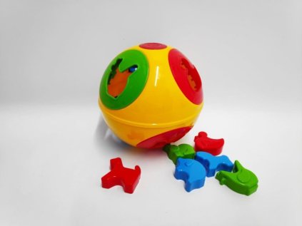 Vkládačka míč plast průměr 13cm v síťce 12m+