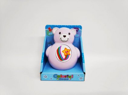 Medvídek Roly Poly pískací 10 cm plast 3 barvy v krabičce 10x12x8cm