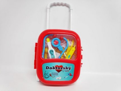 Sada doktor/lékař se stetoskopem v plastovém kufříku na kolečkách 24x33x10cm