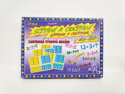 Sčítání a odčítání společenská hra na baterie v krabici 22x16x3cm
