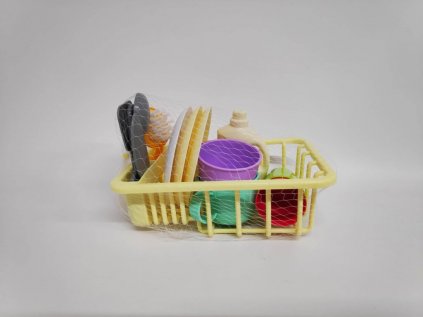 Sada nádobí 14 ks v košíku 24x14cm plast