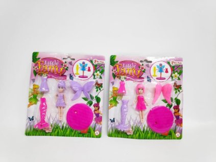 Panenka víla plast 9cm s doplňky mix druhů na kartě