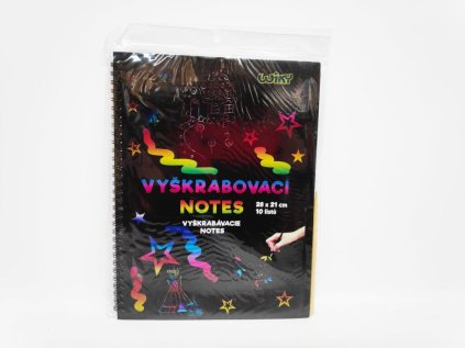 Škrabací/Vyškrabovací notes duhový 10 listů v sáčku 28x21cm