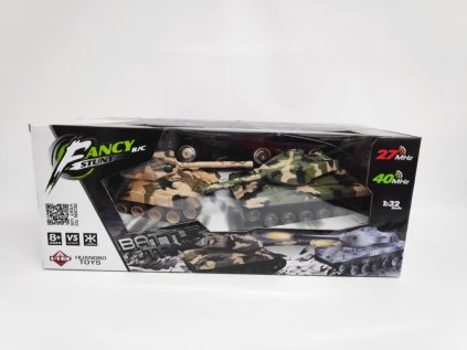 Tank RC 25cm  2ks tanková bitva+dob. pack 27MHZ a 40MHz se světlem, zvukem