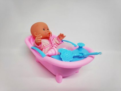 Miminko 20cm pevné tělo ve vaničce 29 cm plast