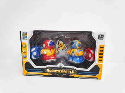 Mini roboti bojovníci RC 2ks 8cm na baterie se světlem v krabičce 24,5x14x9cm