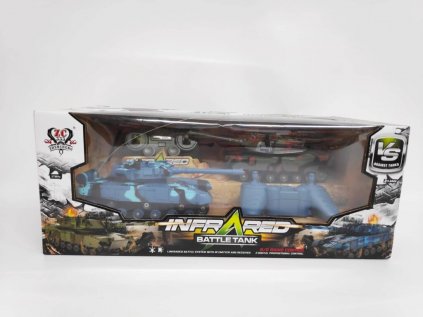 Tank RC 2ks 20 cm  tanková bitva na baterie se světlem, zvukem v krabici 39x15x19cm