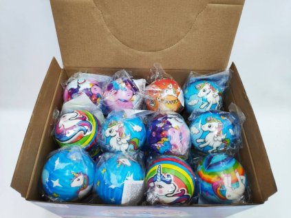Míček 7cm Jednorožec  pěna mix druhů 1 ks sáčku