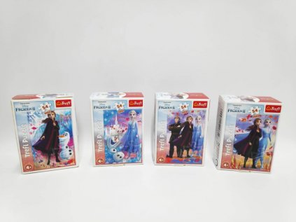 Minipuzzle 54 dílků Ledové království II/Frozen II 4 druhy v krabičce 6,5x9x3,5cm