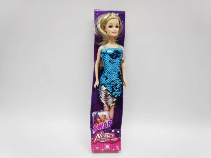 Panenka 30cm měnící šaty plast pevné tělo v krabiče 3barvy