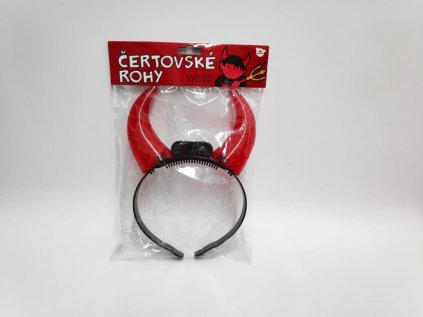 Rohy čertovské svítící 15cm na baterie plast