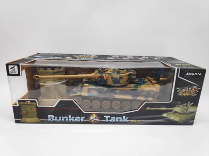 Tank RC TIGER I plast 33cm+bunkr na baterie+dobíjecí pack světlem, zvukem  v krabici 51x17x19cm