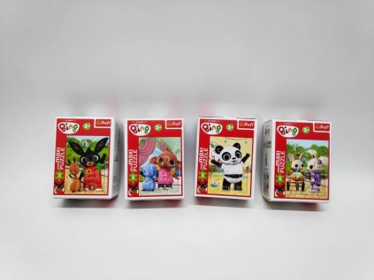 Minipuzzle miniMaxi 20 dílků Bingovi přátelé/Králíček Bing 4 druhy v krabičce11x8x4cm