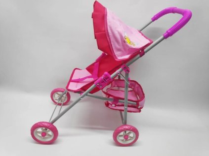 Kočárek pro panenky látka/kov 29x45x56cm v sáčku