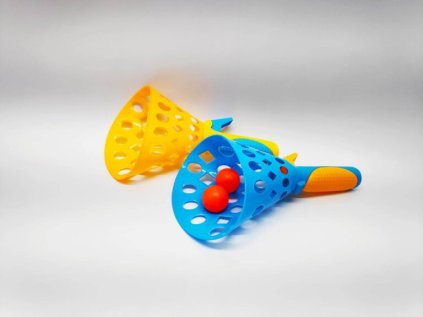 Catch ball hra/chytání míčku 2ks plast 27cm + 2 míčky v síťce