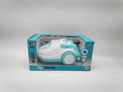 Vysavač 20cm plast se světlem, zvukem na baterie v krabici 30x15x18cm