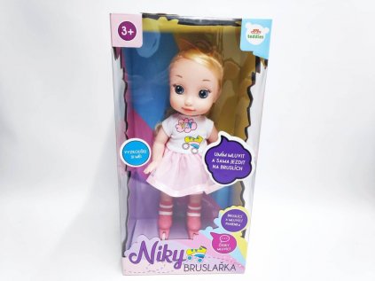 Panenka Niky 40cm bruslařka česky mluvící na baterie v krabici 23x45x17cm