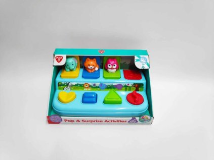 Vkládačka vyskakovací zvířátka plast v krabici 28x14x17cm 12m+