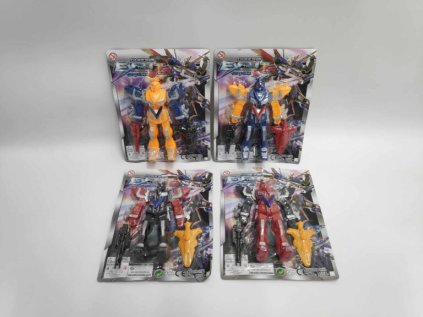 Robot figurka plast 15cm asst 4 barvy na kartě