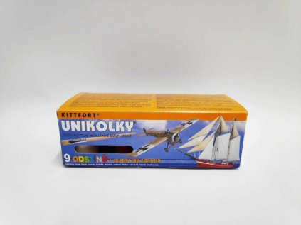 Unikolky modelářské barvy sada 9 barev + matný lak v krabičce