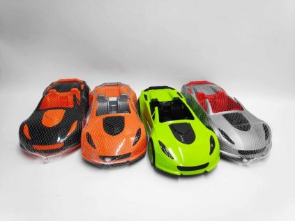 Auto sportovní plast 16x38cm na volný chod 4 barvy v síťce