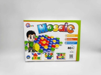 Mozaika klobouček 4cm pro nejmenší hladký 80ks v krabici 45x34x4cm 12m+