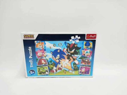 Puzzle Sonic: Seznamte se s ježkem 100 dílků v krabici 29x19cm,poškozený obal